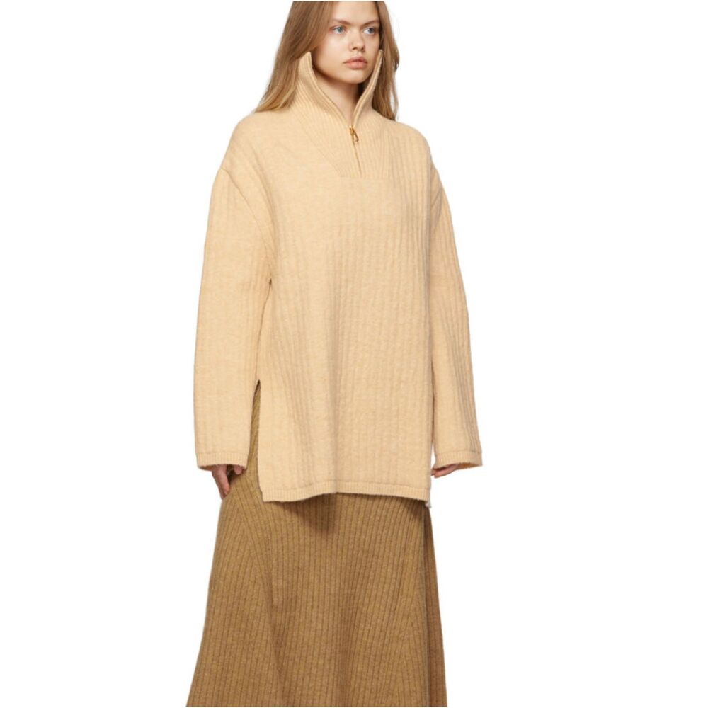 NANUSHKA Zitah Oversized Wool Blend Sweater Cream Medium